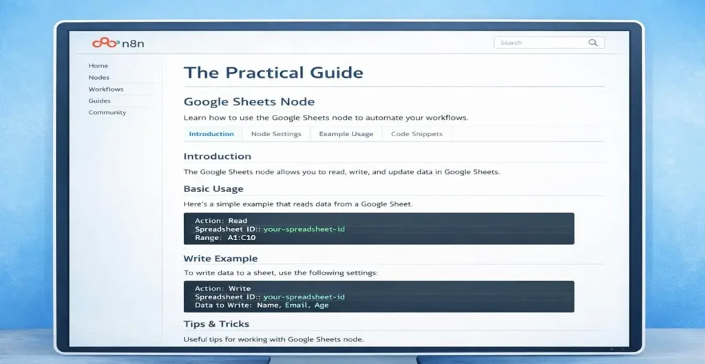 n8n Google Sheets Node Documentation Practical Guide